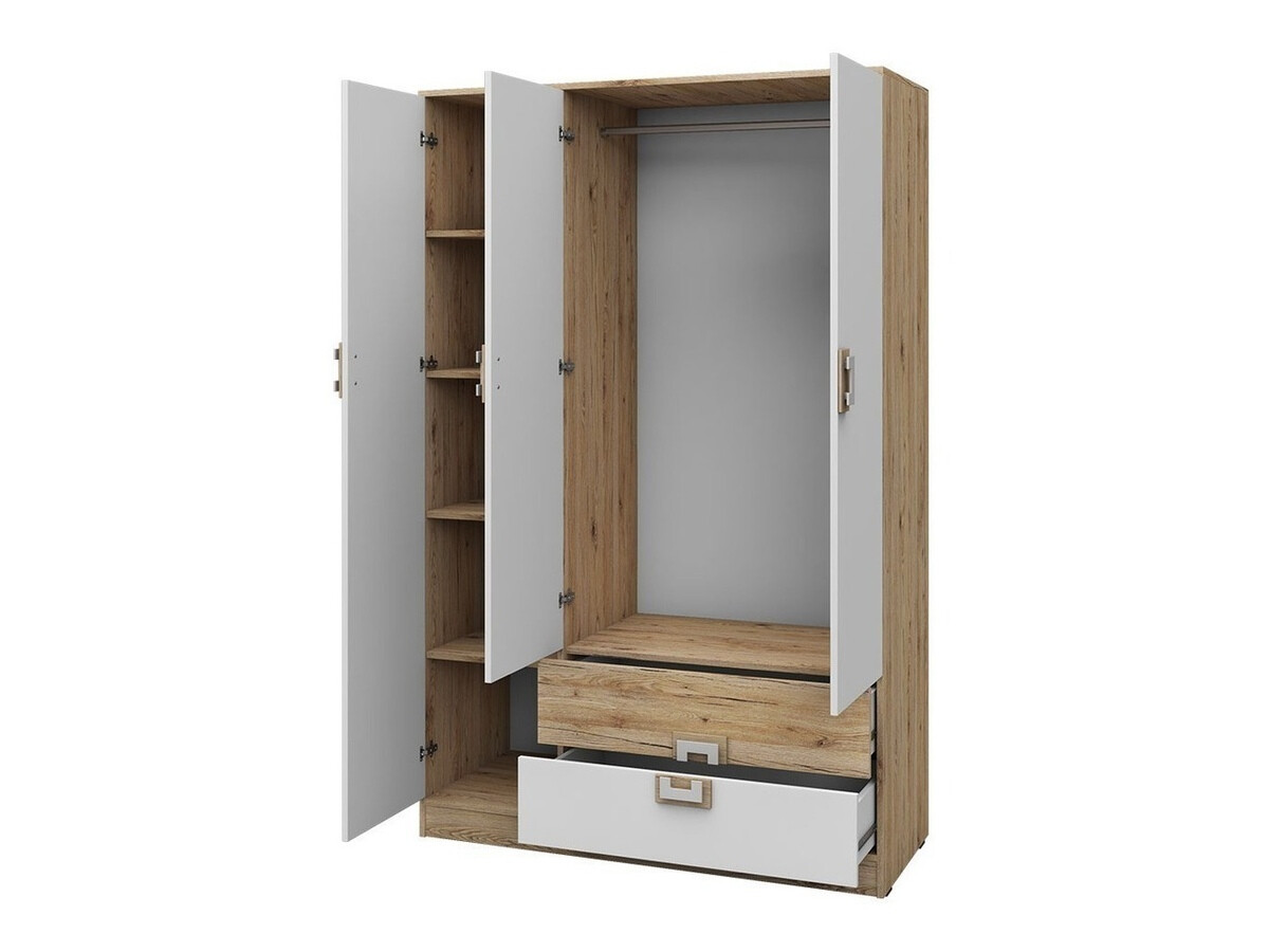 Mēbeļu komplekts Tolfere 107 (Gaišs ozols + Balts)