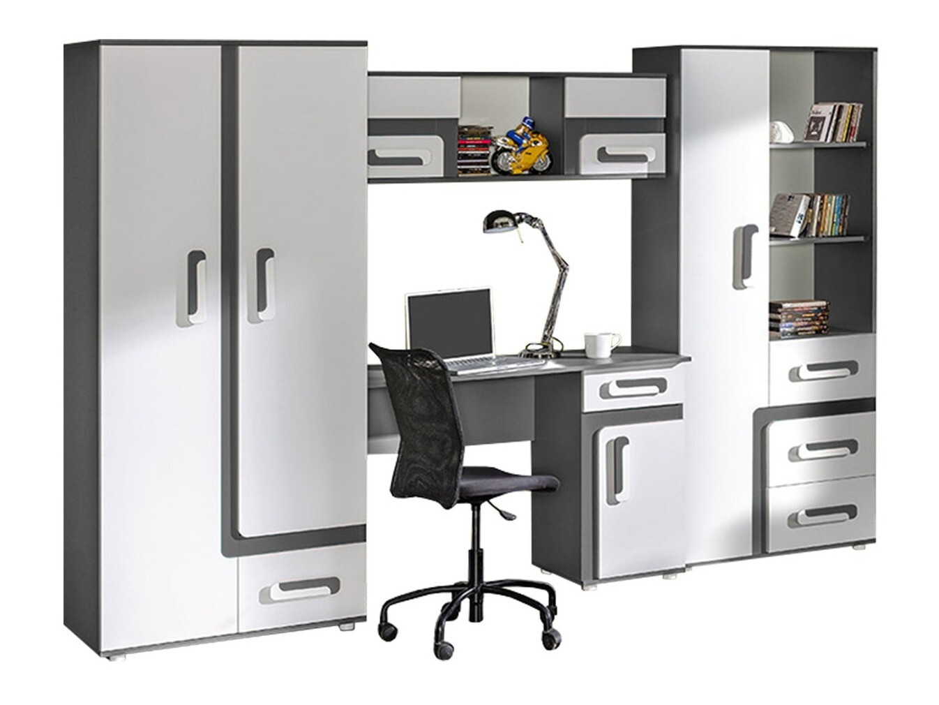 Набор для детской комнаты Aviseve 108 (Антрацит + Белый)