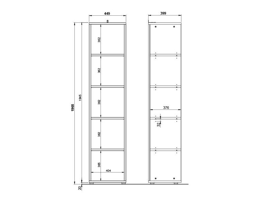 Plaukts Eliromo 104 (Grafīts + Grandson ozols)