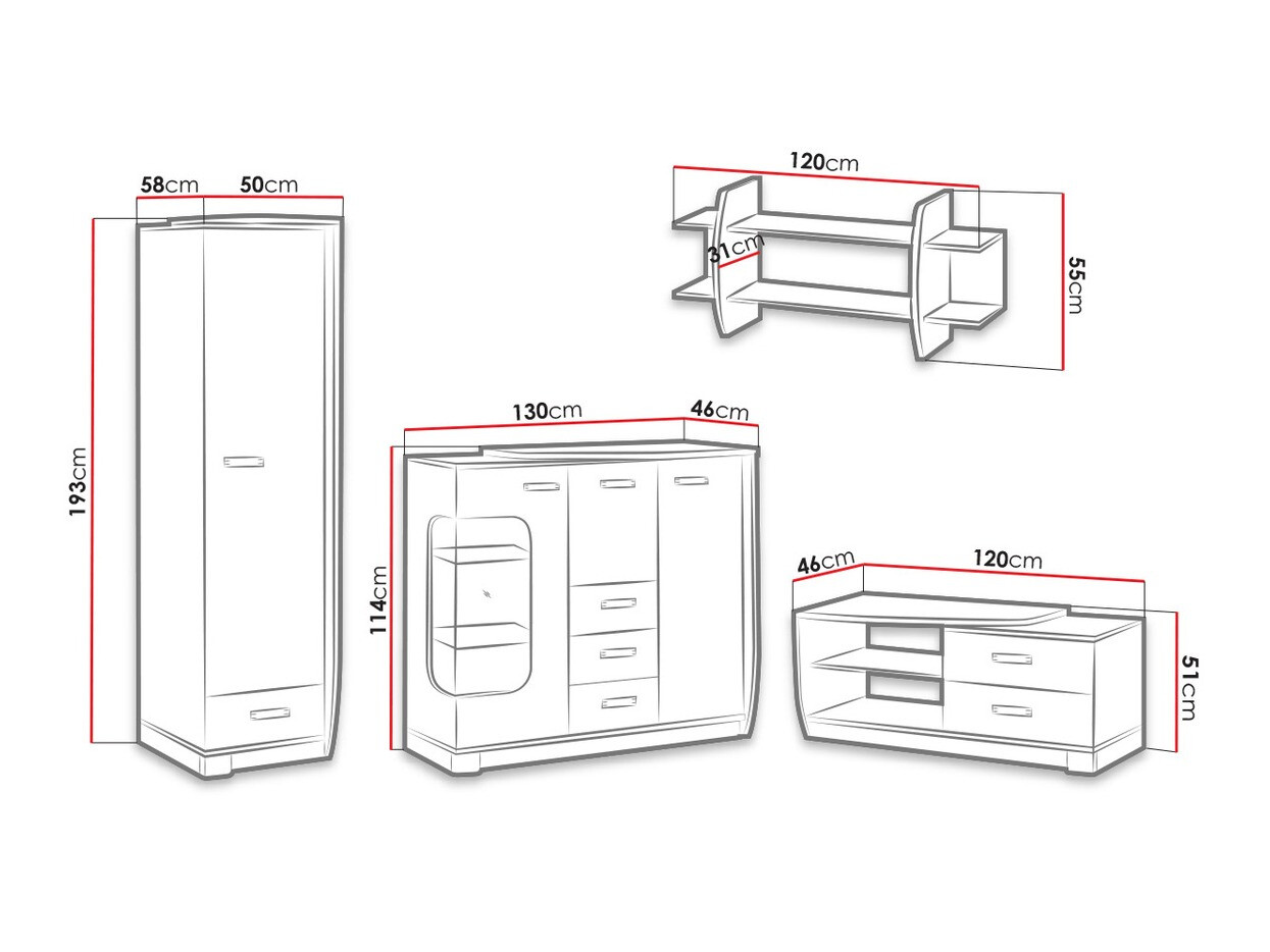 Viesistabas komplekts Tivlue 119