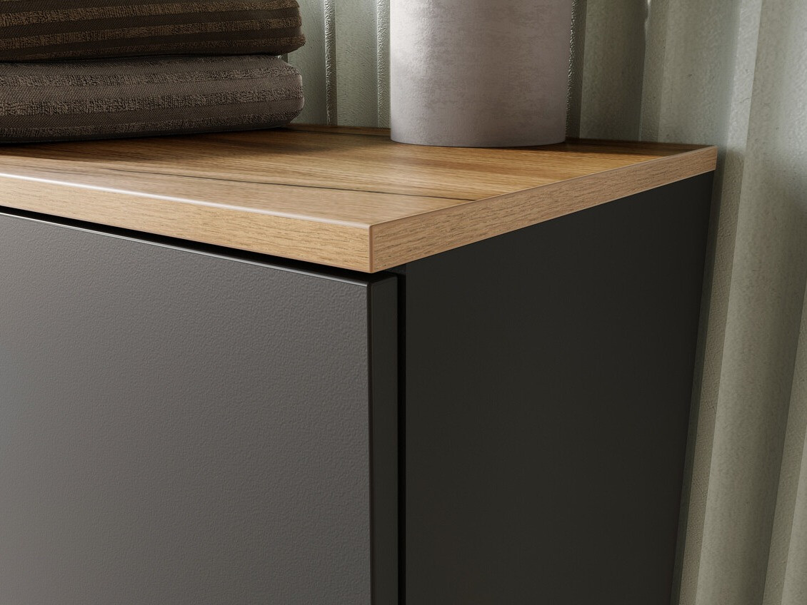 Hапольные шкафчик для ванной Ruvlevu 102 (Графит + Navarra дуб)