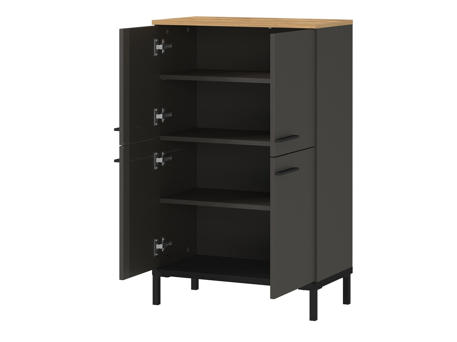 Hапольные шкафчик для ванной Ruvlevu 102 (Графит + Navarra дуб)