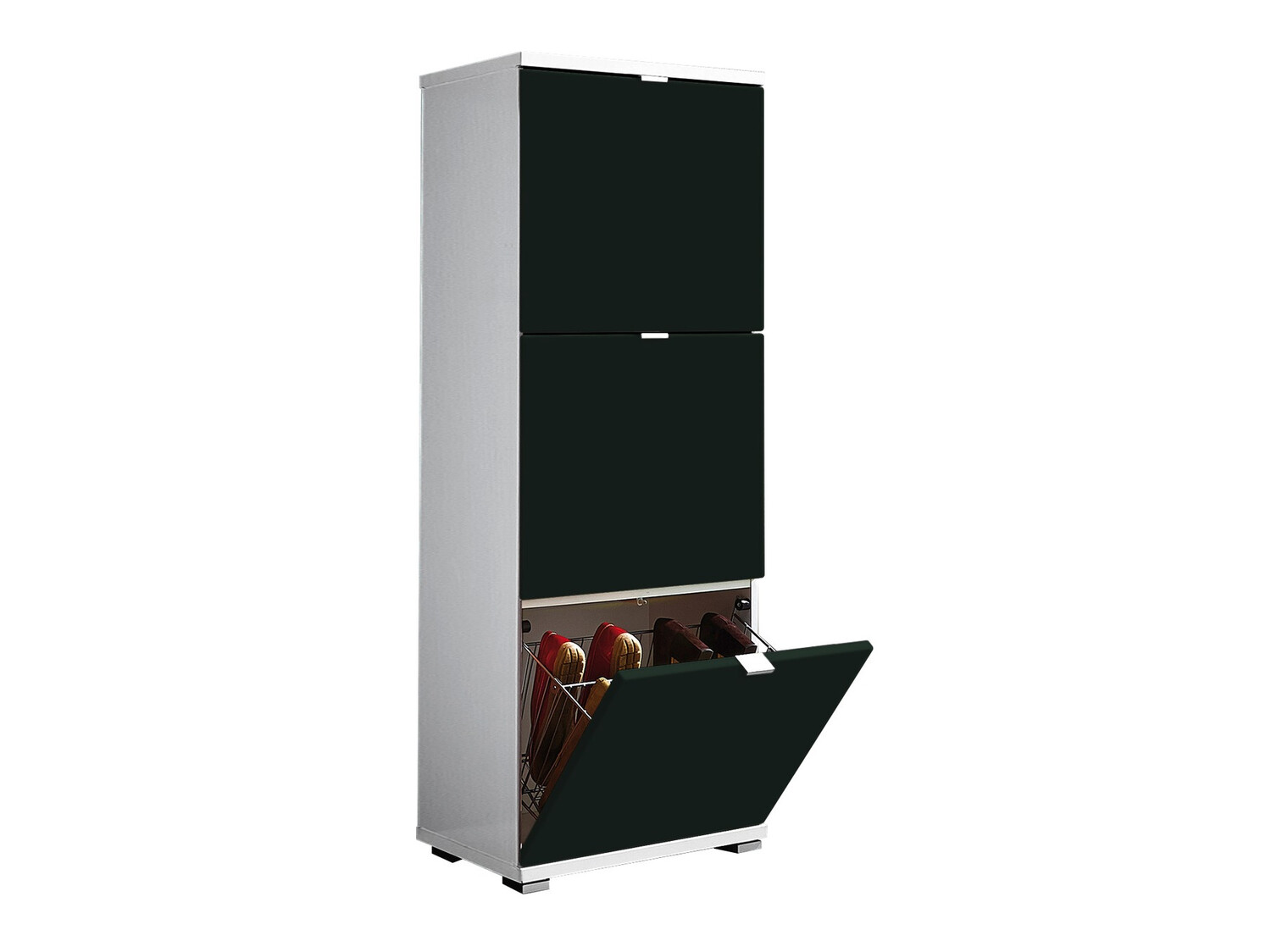 Kurpju kaste Veltena 106 (Glancēts balts + Melns)