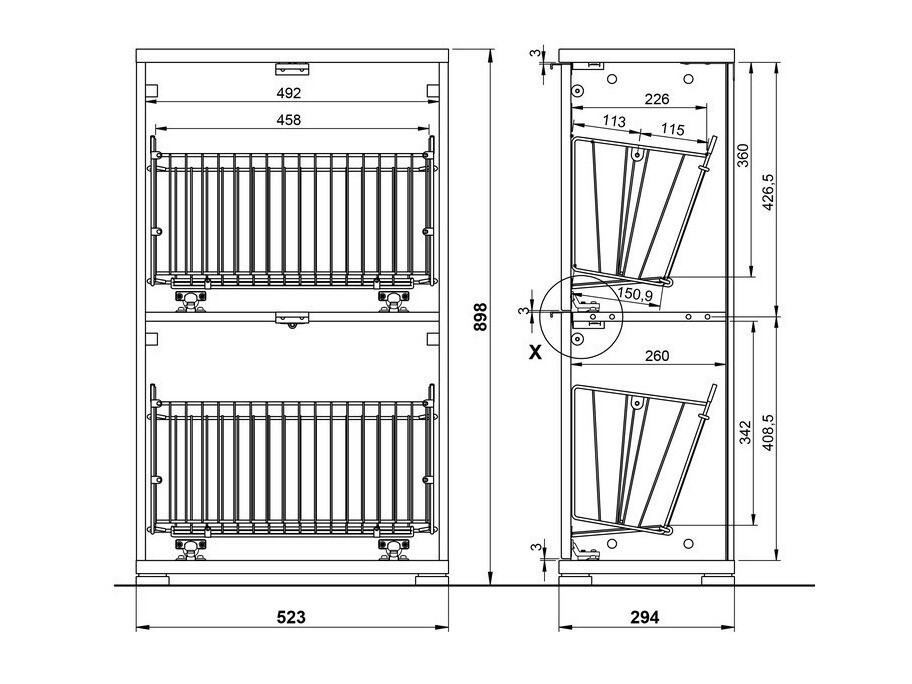 Тумба для обуви Veltena 105 (Чёрный + Белый)