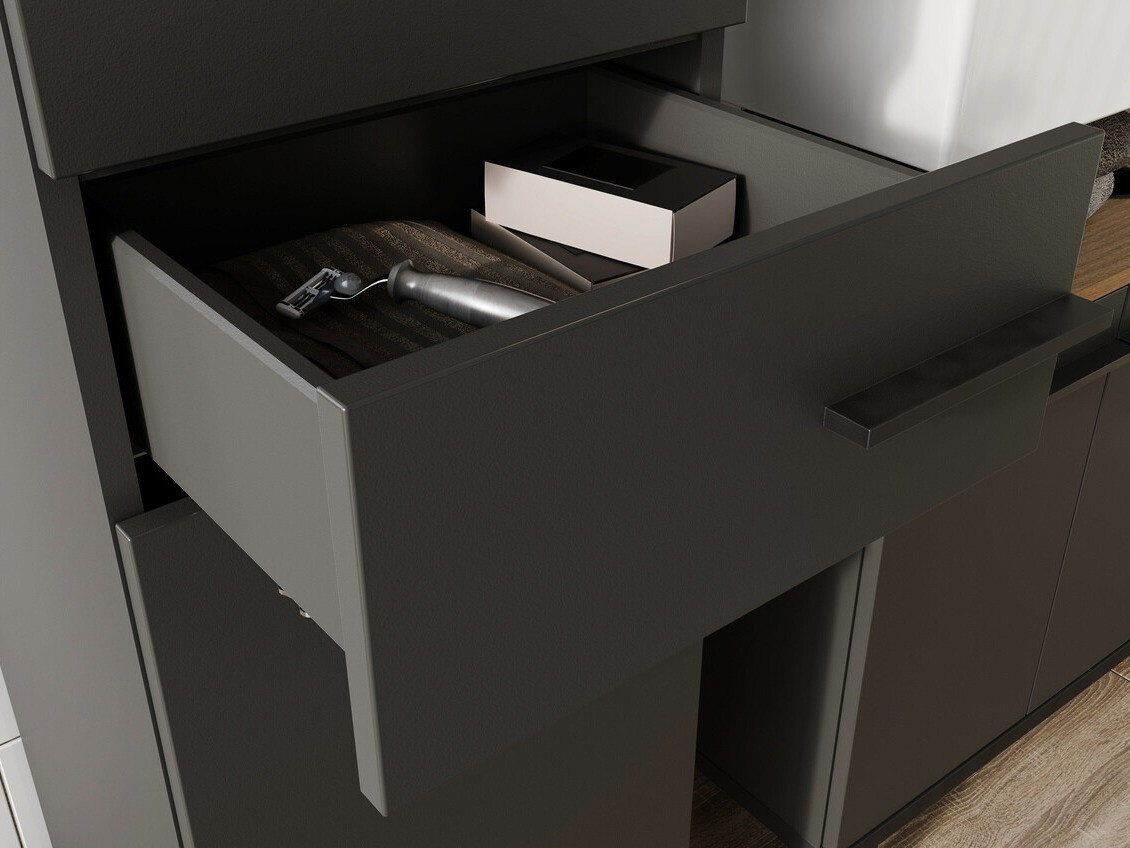 Hапольные шкафчик для ванной Ruvlevu 103 (Графит + Navarra дуб)