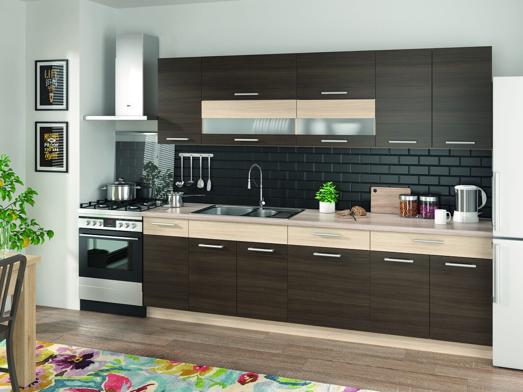 Модульный шкафчик с выдвижным ящиком и дверцами Mode Dark 117