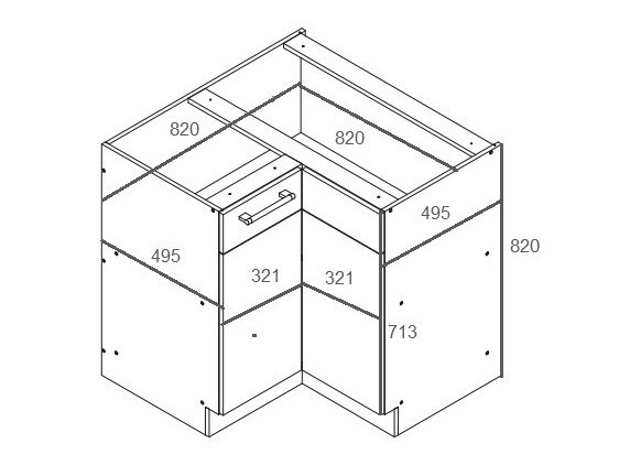 Moduļu stūra skapis Mode Dark 118