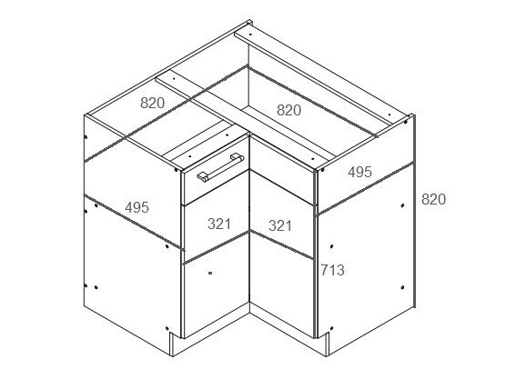 Moduļu stūra skapis Mode Light 118