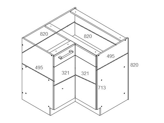 Moduļu stūra skapis Mode White 118