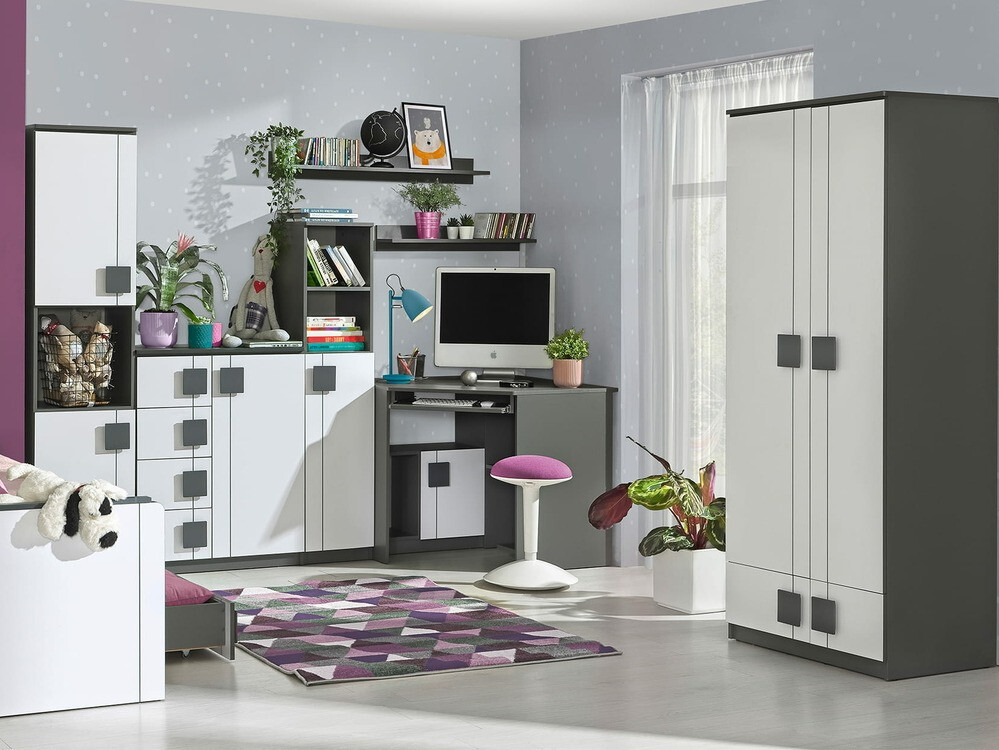 Шкаф Elmenou 100 (Белый + Антрацит)