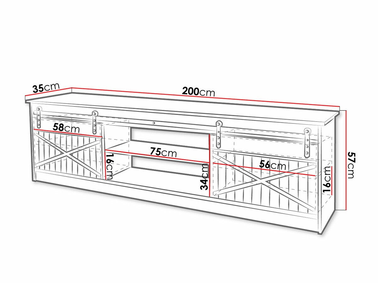 TV galds Charlotte 156 (Balts + Glancēts balts)