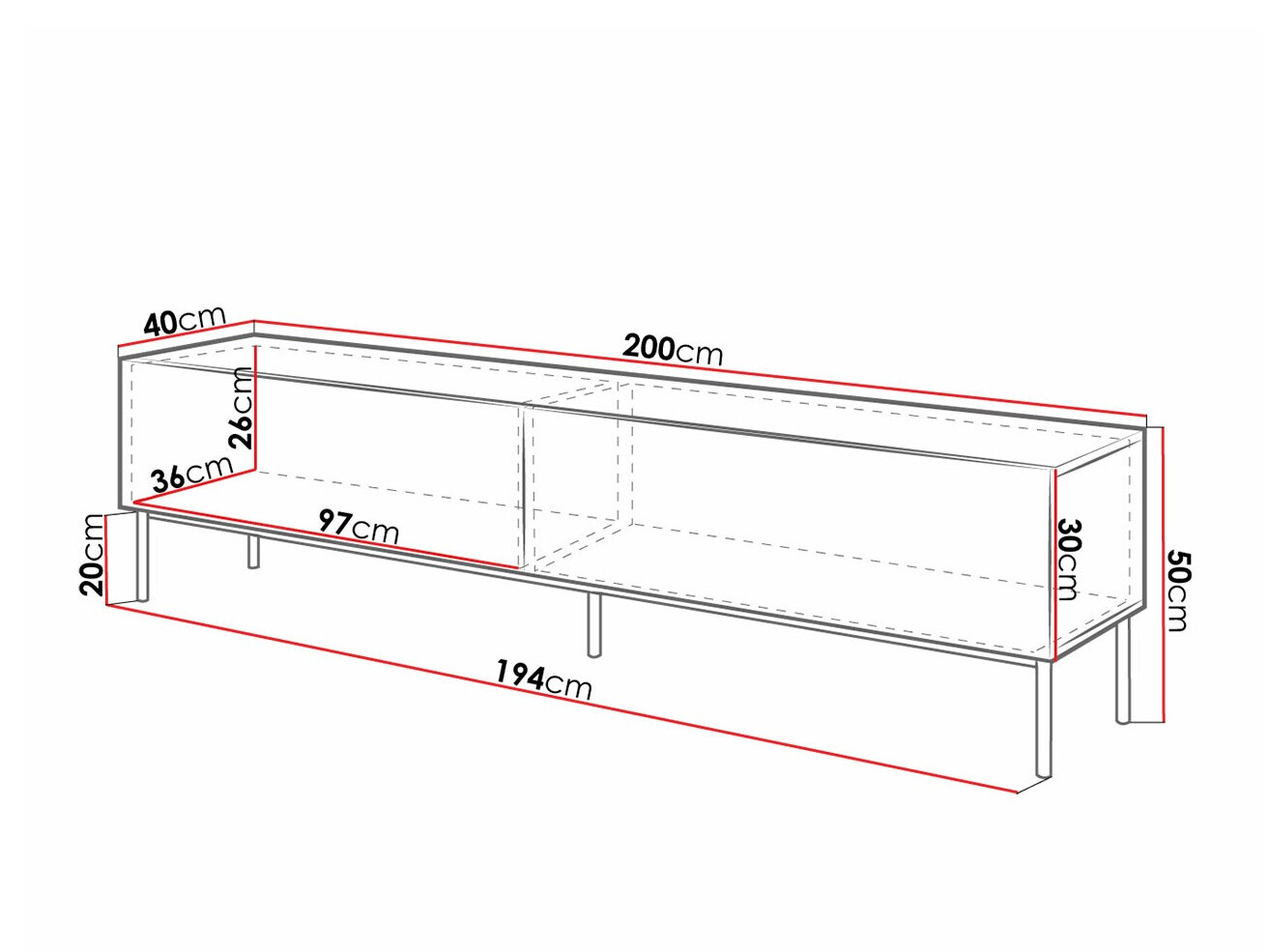 TV galds Charlotte 160 (Balts + Glancēts balts + Zelta)
