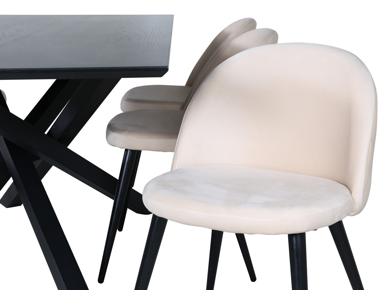 Ēdamistabas komplekts Dallas 2693 (Krēms + Melns)