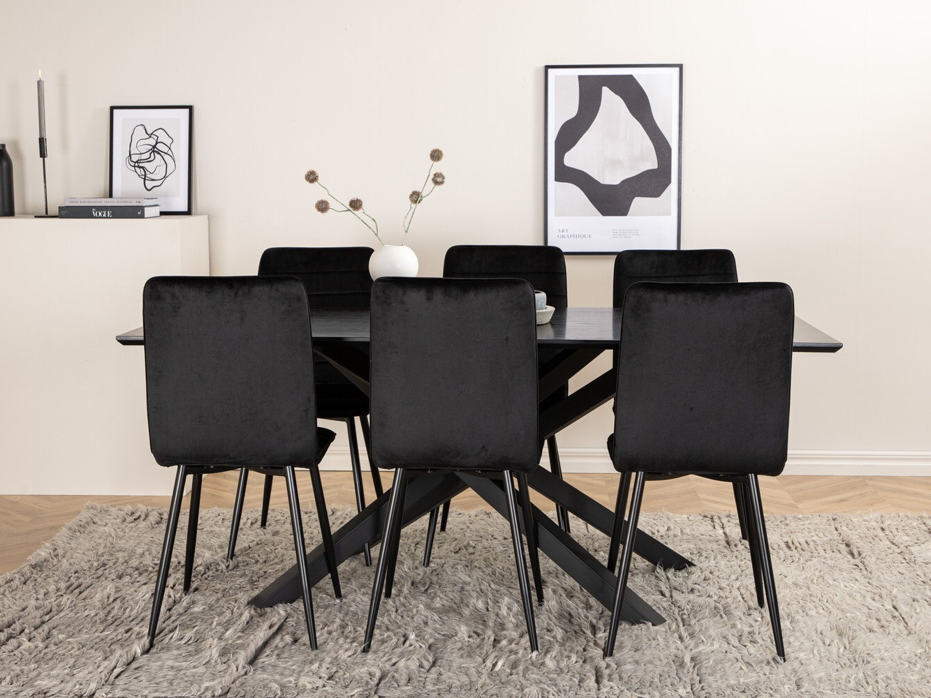 Ēdamistabas komplekts Dallas 2697 (Melns)