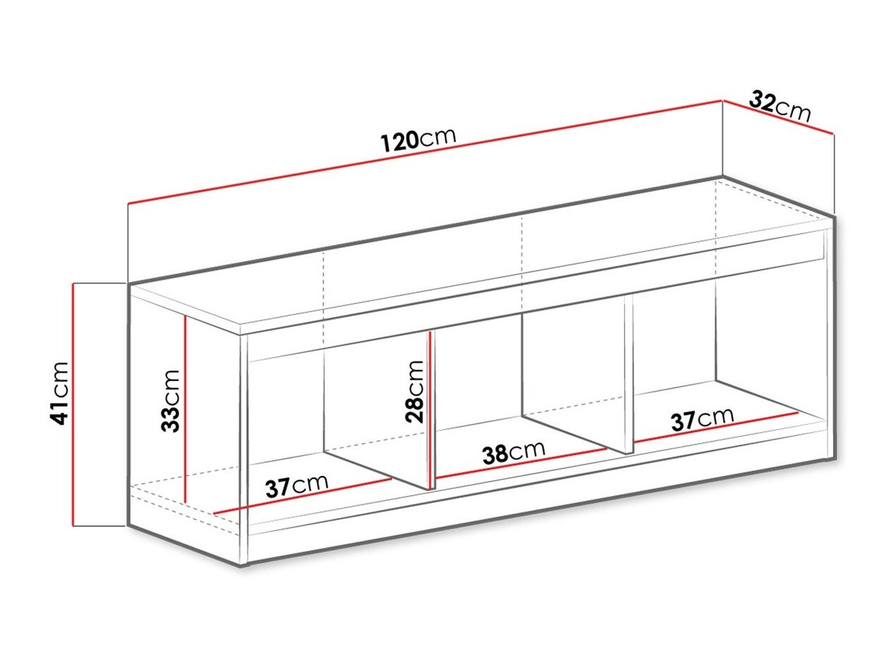 Настенная полка Merevari 106 (Белый + Глянцевый белый)