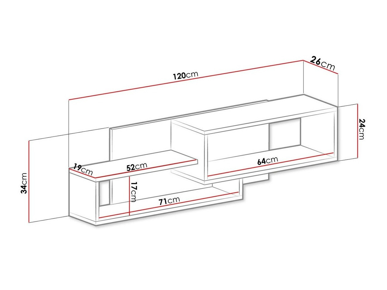 Настенная полка Sorviru 105 (Белый + Бирюзовый)