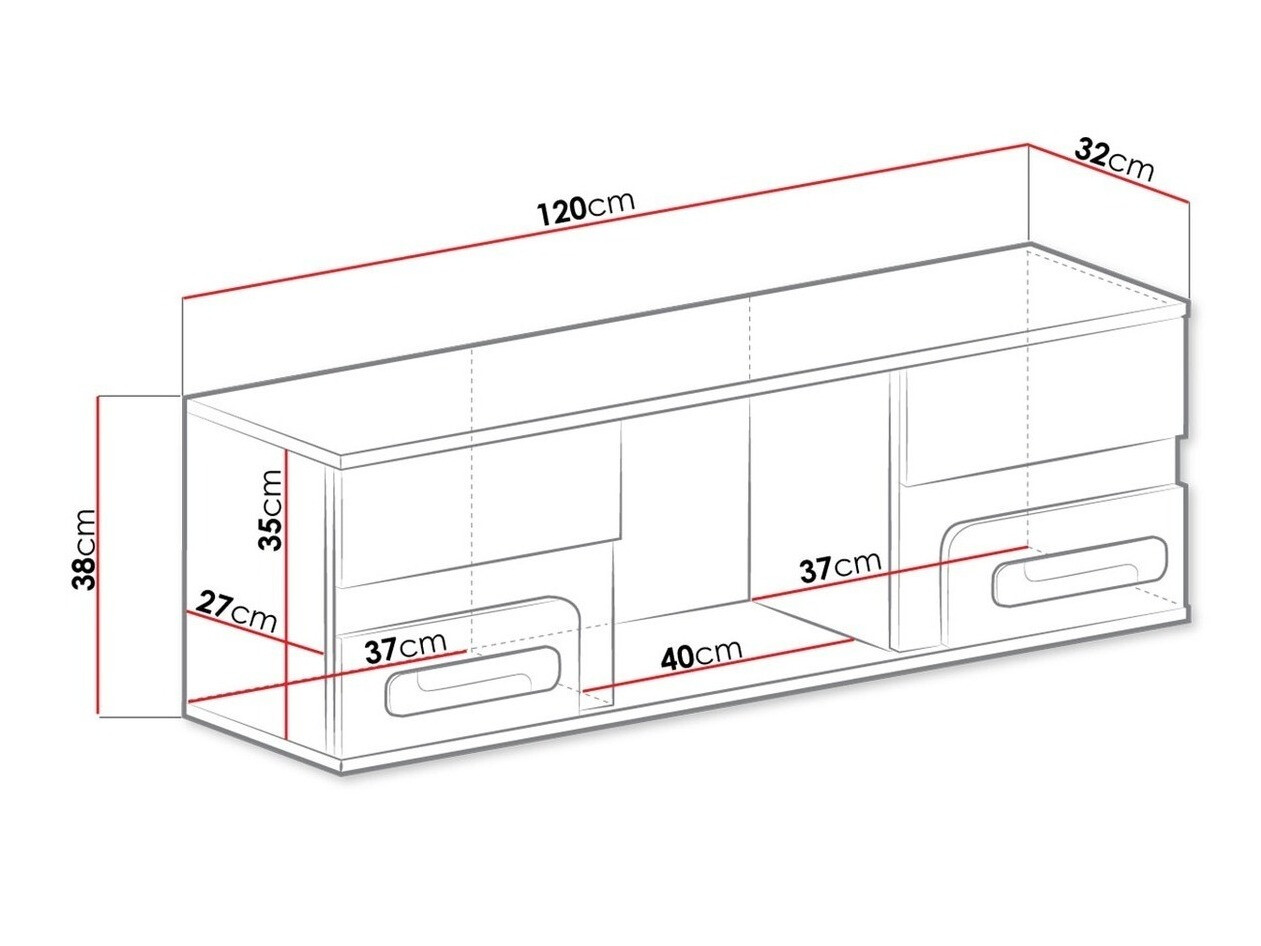 Piekarams plaukts Aviseve 104 (Antracīts + Balts)