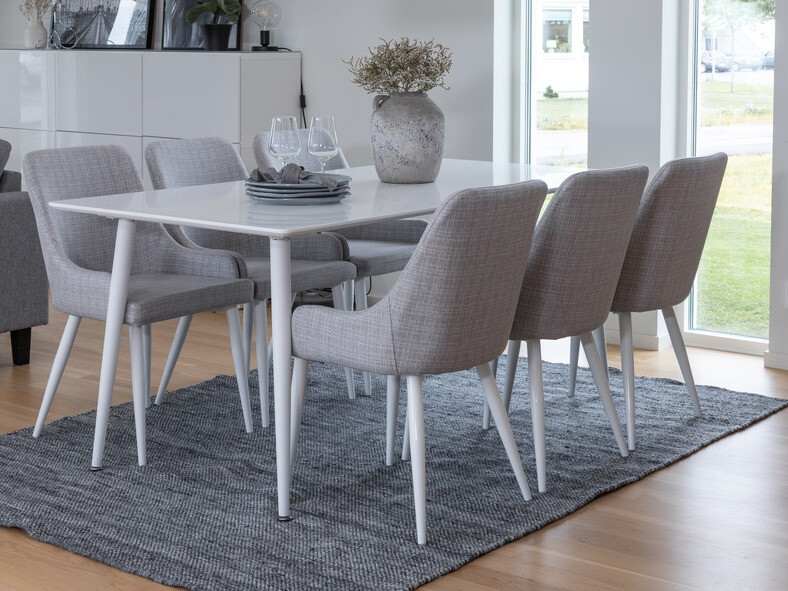 Krēsls Dallas 114 (Gaiši pelēks + Balts)