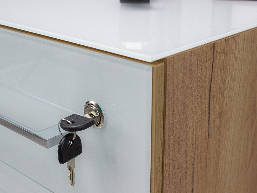 Atvilktņu bloks Catcamu 101 (Glancēts balts + Navarra ozols)