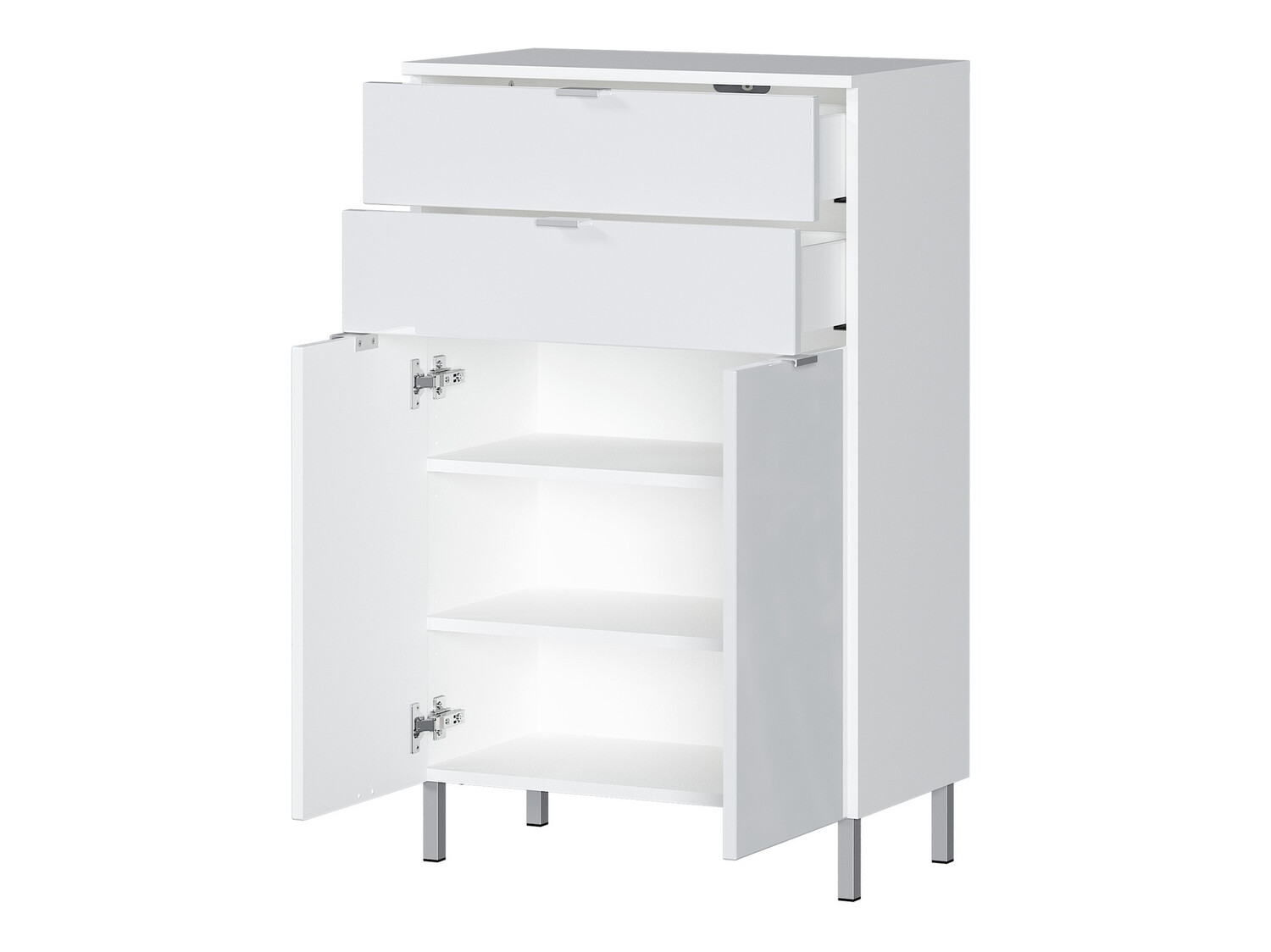 Hапольные шкафчик для ванной Lomcamo 102 (Белый + Глянцевый белый)
