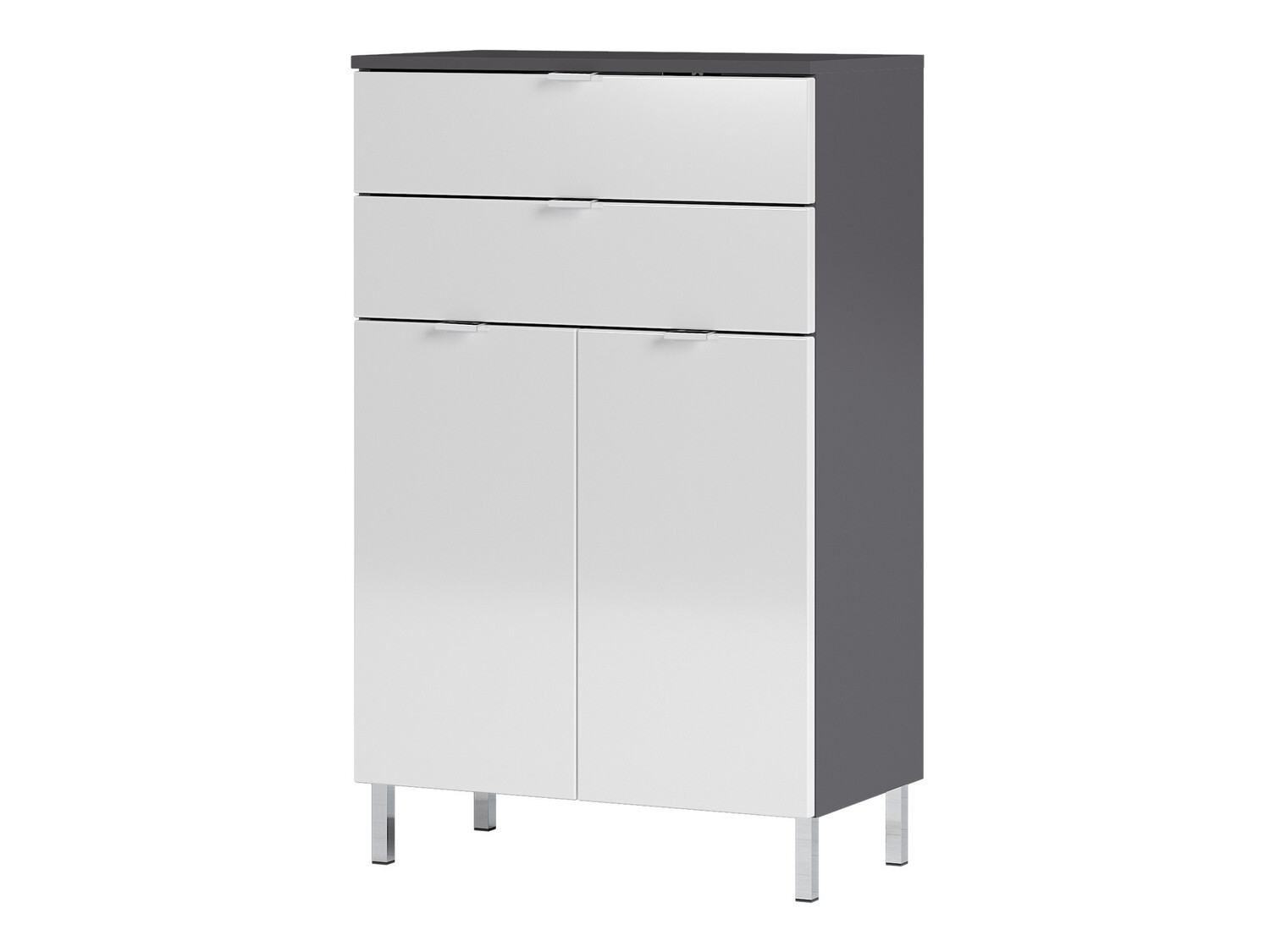 Hапольные шкафчик для ванной Lomcamo 102 (Глянцевый белый + Графит)