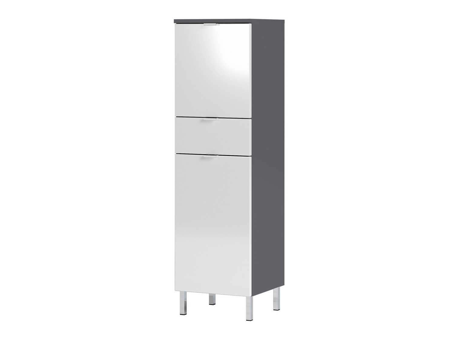 Hапольные шкафчик для ванной Lomcamo 103 (Глянцевый белый + Графит)