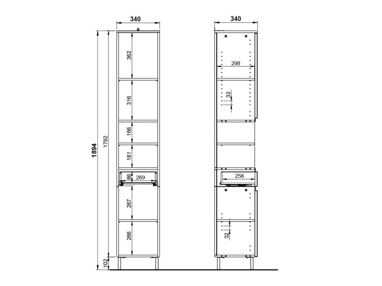 Hапольные шкафчик для ванной Talmira 100 (Глянцевый белый + Белый)
