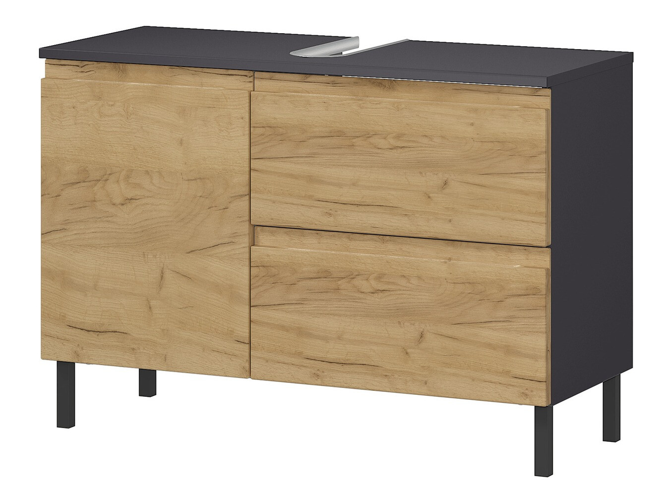 Hапольный шкафчик для ванной Talmira 102 (Графит + Внук дуб)