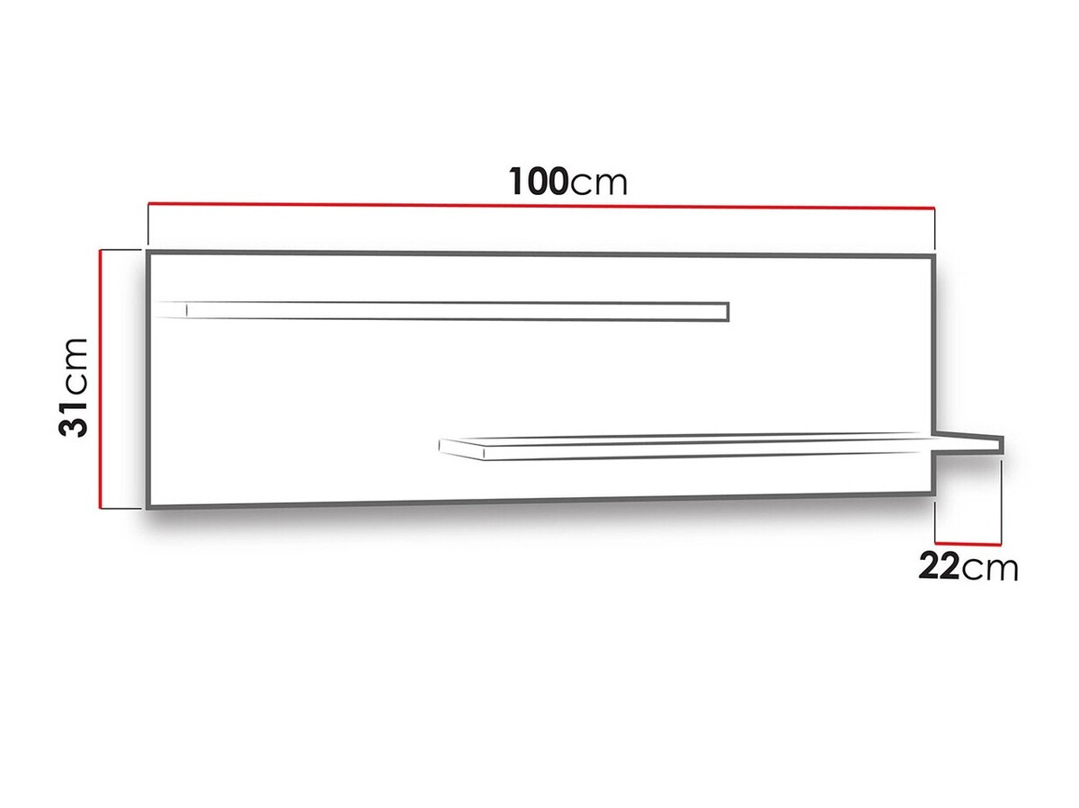 Настенная полка Fivelbo 106 (Монастырский дуб)