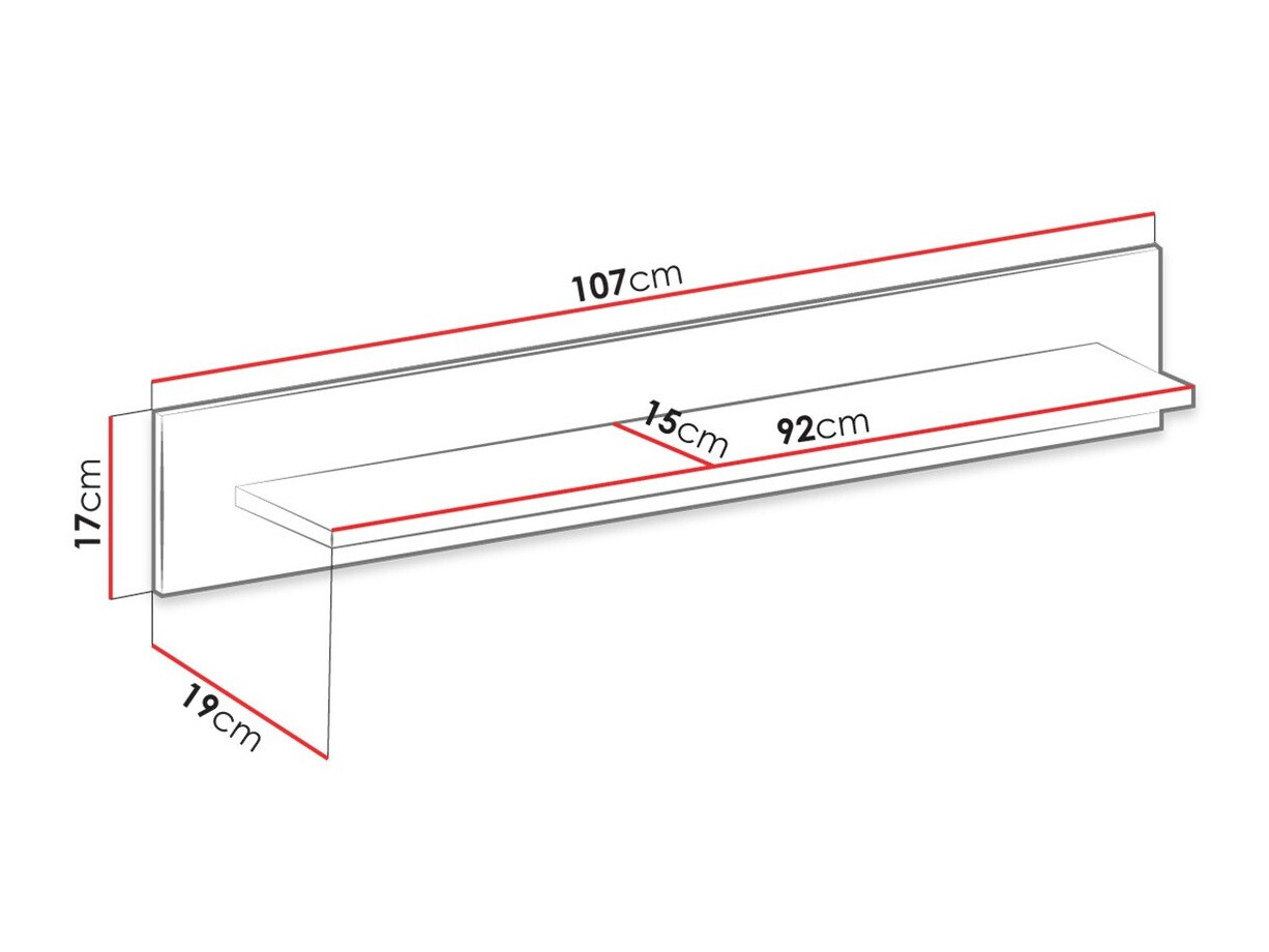 Piekarams plaukts Bracchal (Artisan ozols + Grafīts)