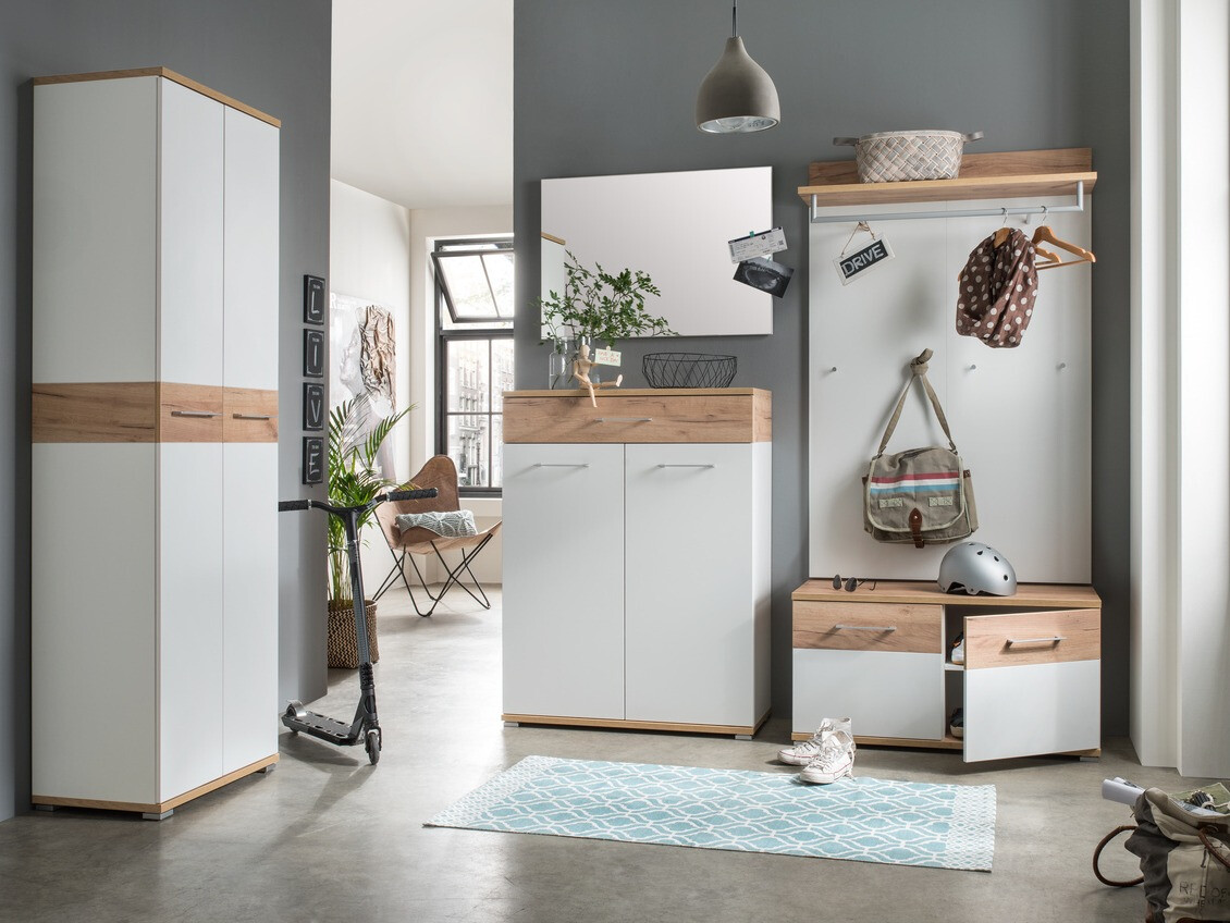 Шкаф Nuveno 104 (Белый + Navarra дуб)