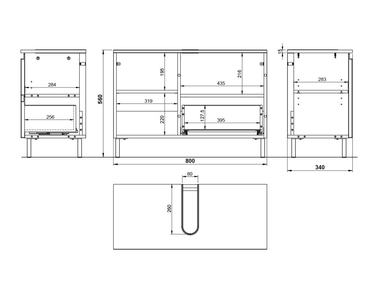 Stāvošs vannas istabas skapītis izlietnei Talmira 102 (Grafīts + Grandson ozols)