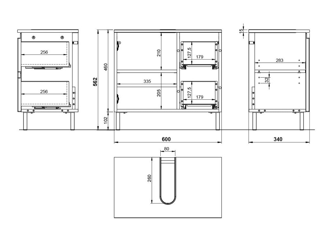 Stāvošs vannas istabas skapītis izlietnei Talmira 103 (Balts + Glancēts balts)