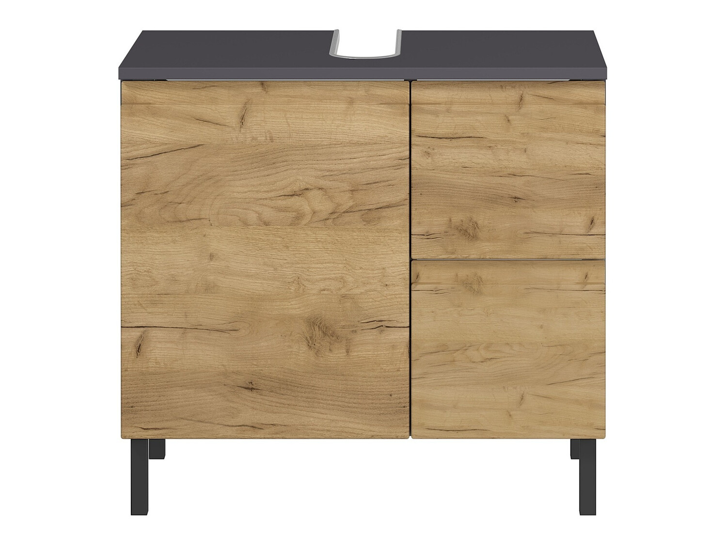 Stāvošs vannas istabas skapītis izlietnei Talmira 103 (Grafīts + Grandson ozols)