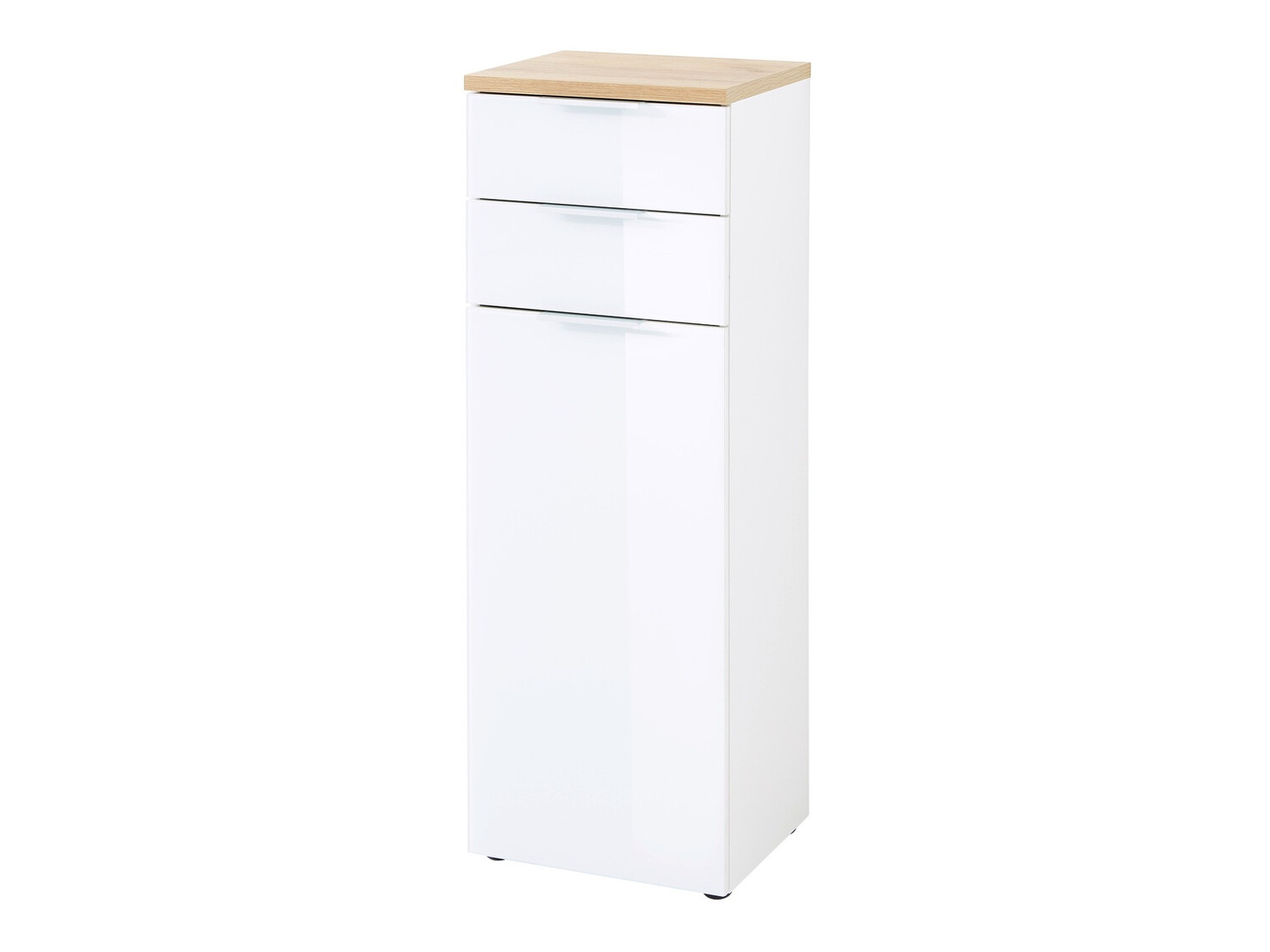 Stāvošs vannas skapītis Levciro 103 (Balts + Navarra ozols)