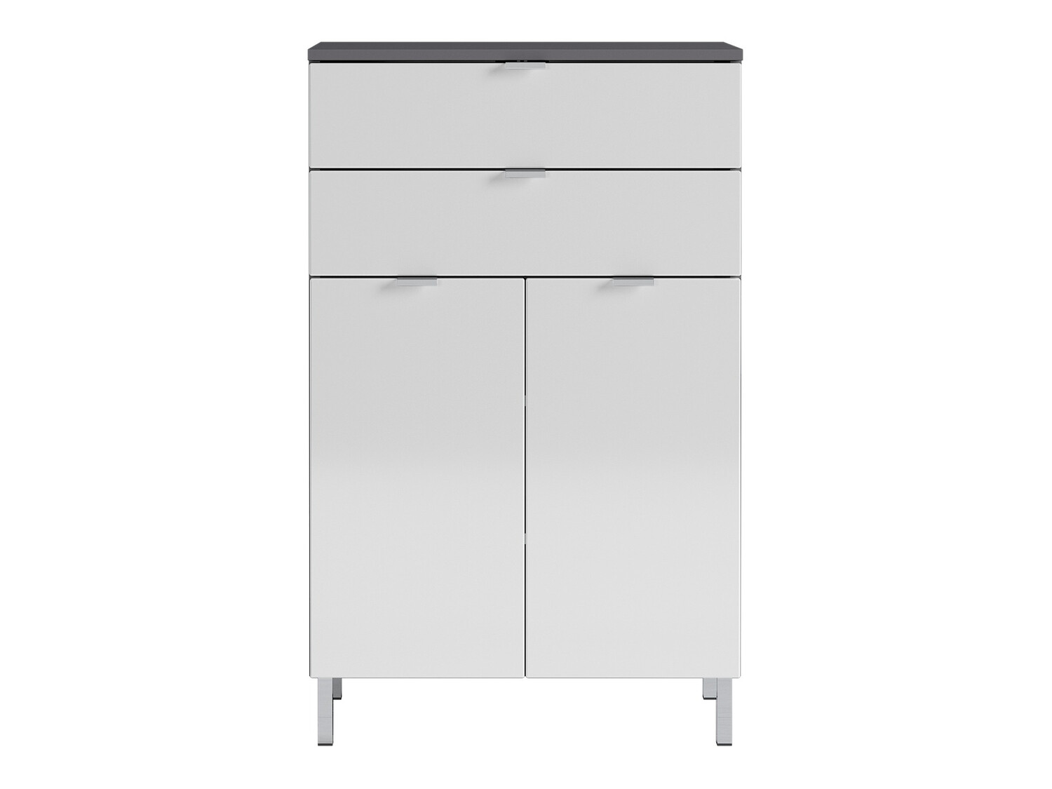 Stāvošs vannas skapītis Lomcamo 102 (Glancēts balts + Grafīts)