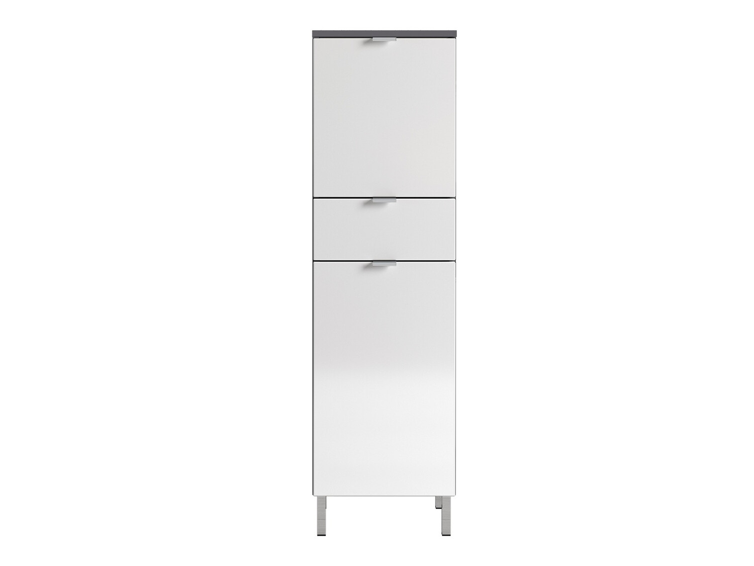 Stāvošs vannas skapītis Lomcamo 103 (Glancēts balts + Grafīts)