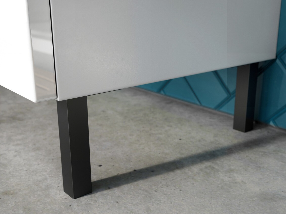 Stāvošs vannas skapītis Talmira 100 (Glancēts balts + Balts)