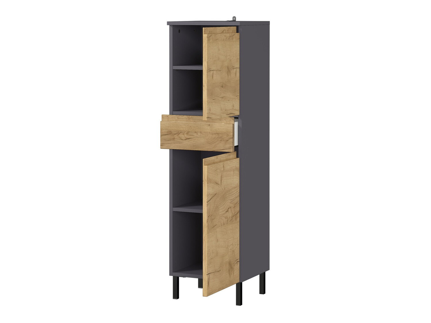 Stāvošs vannas skapītis Talmira 101 (Grafīts + Grande ozols)