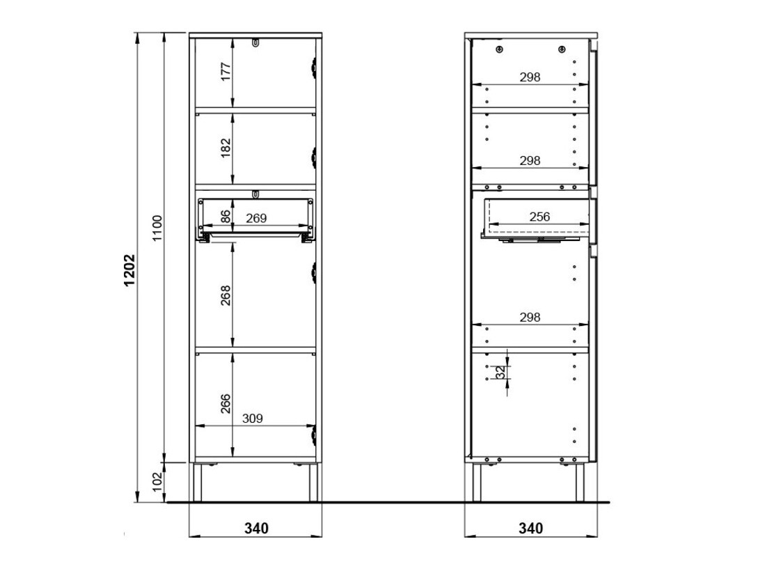Stāvošs vannas skapītis Talmira 101 (Grafīts + Grande ozols)