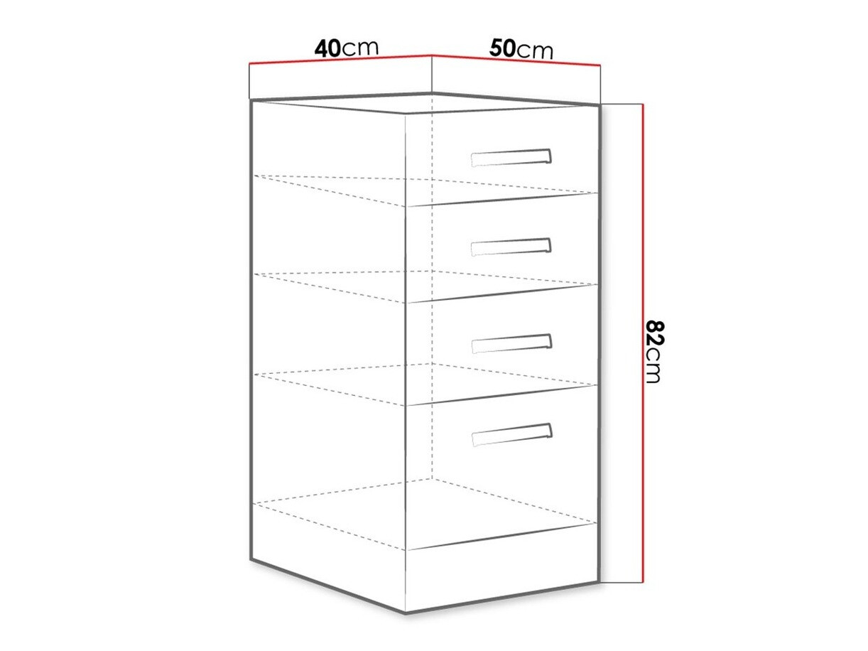 Moduļu skapis ar atvilktnēm Multi White 122