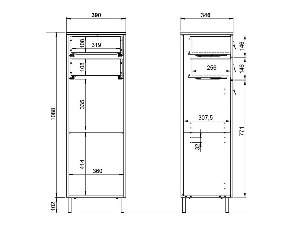 Hапольные шкафчик для ванной Sacramento 454