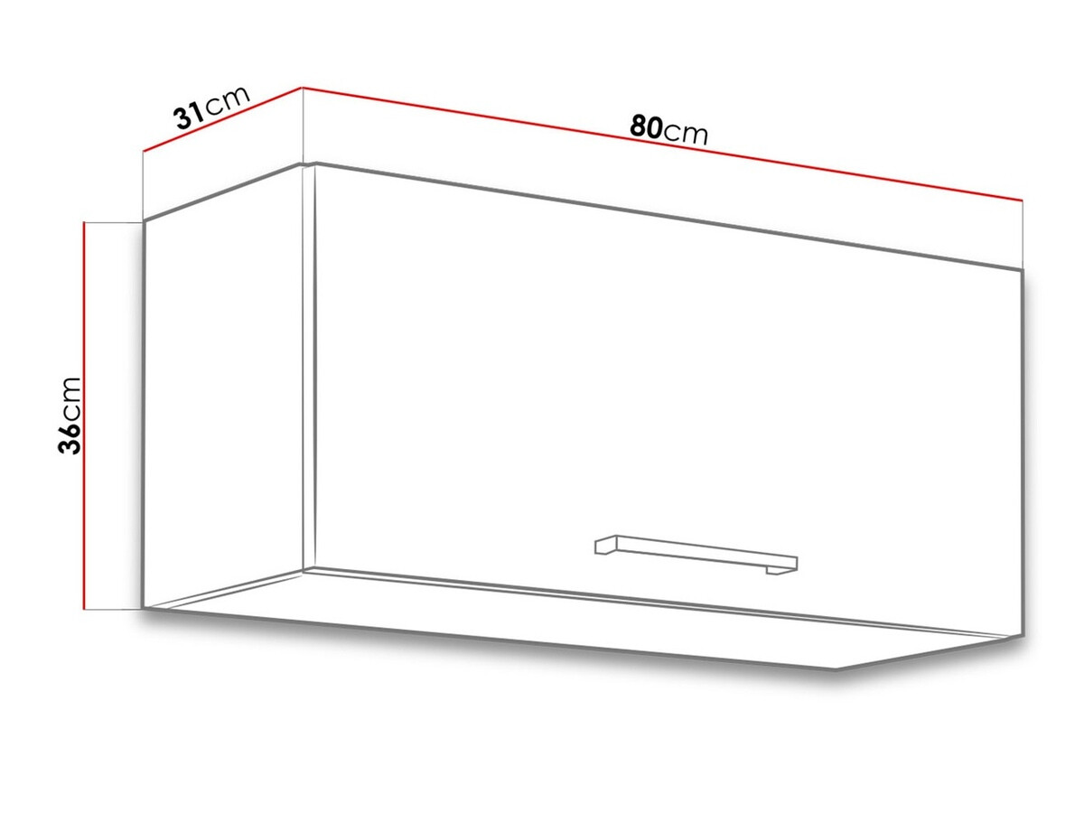 Moduļu piekarams skapis Wood White 131