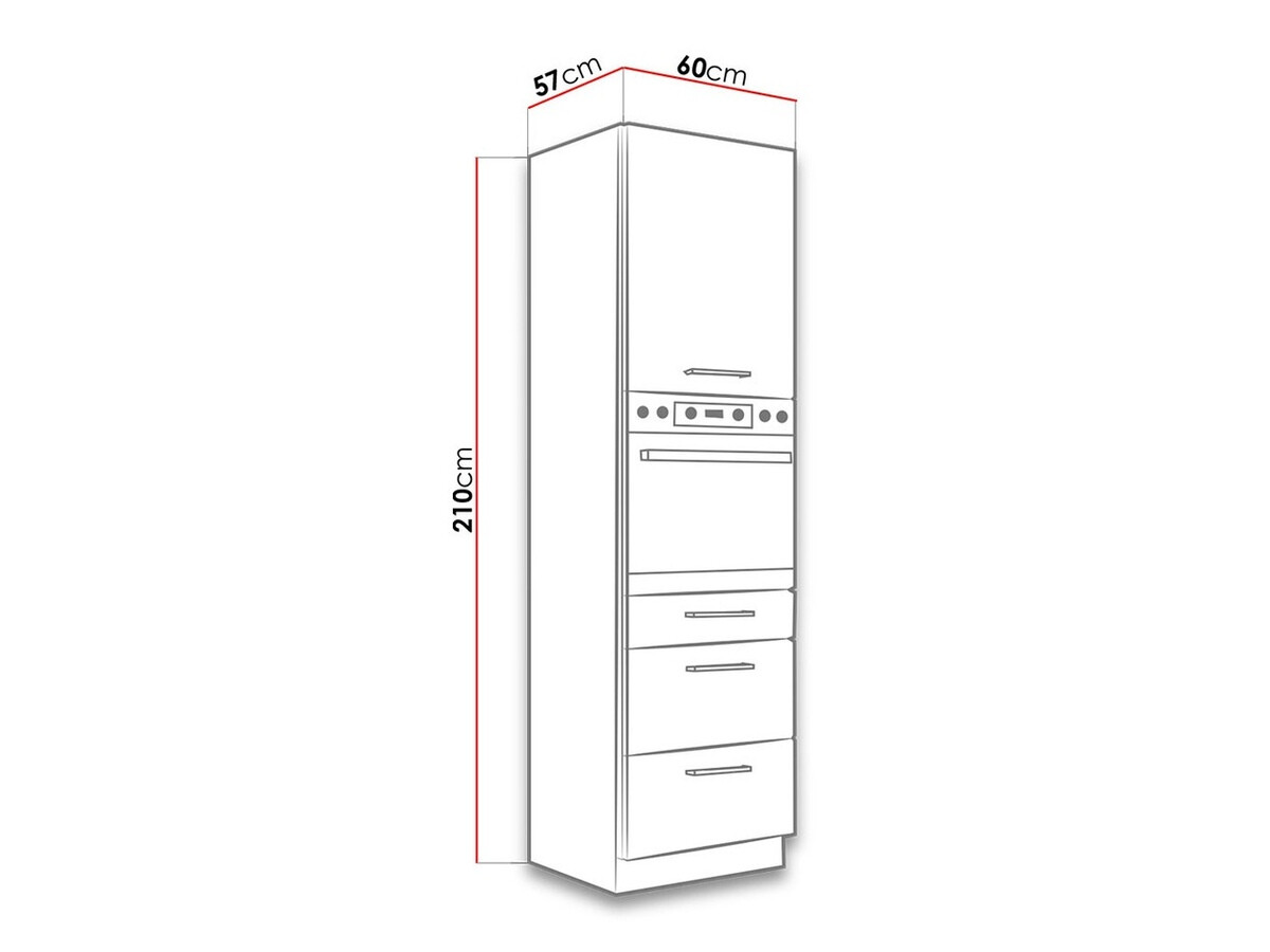 Moduļu skapis iebūvējamai tehnikai Wood White 126