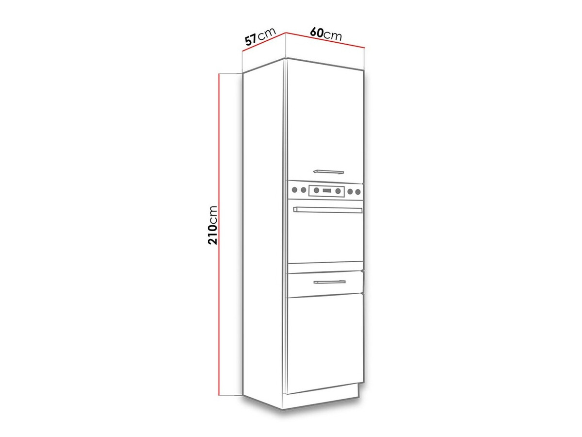 Moduļu skapis iebūvējamai tehnikai Wood White 113