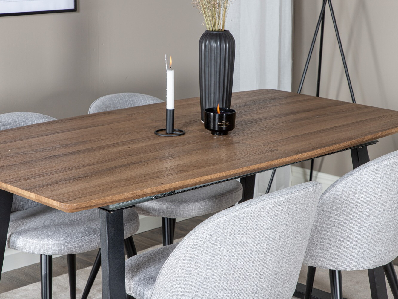 Обеденный гарнитур Dallas 335 (Светло-серый + Чёрный)