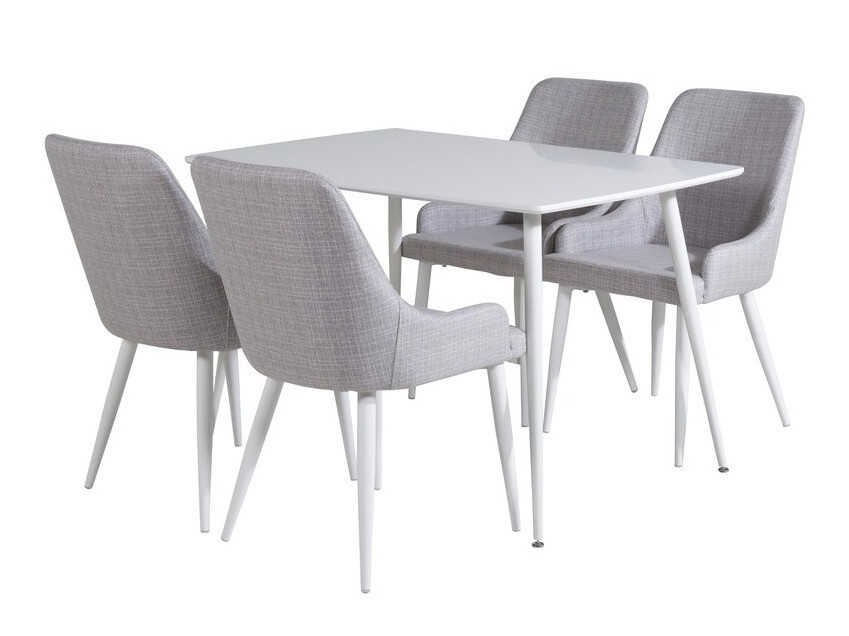 Ēdamistabas komplekts Dallas 1895 (Balts + Gaiši pelēks)