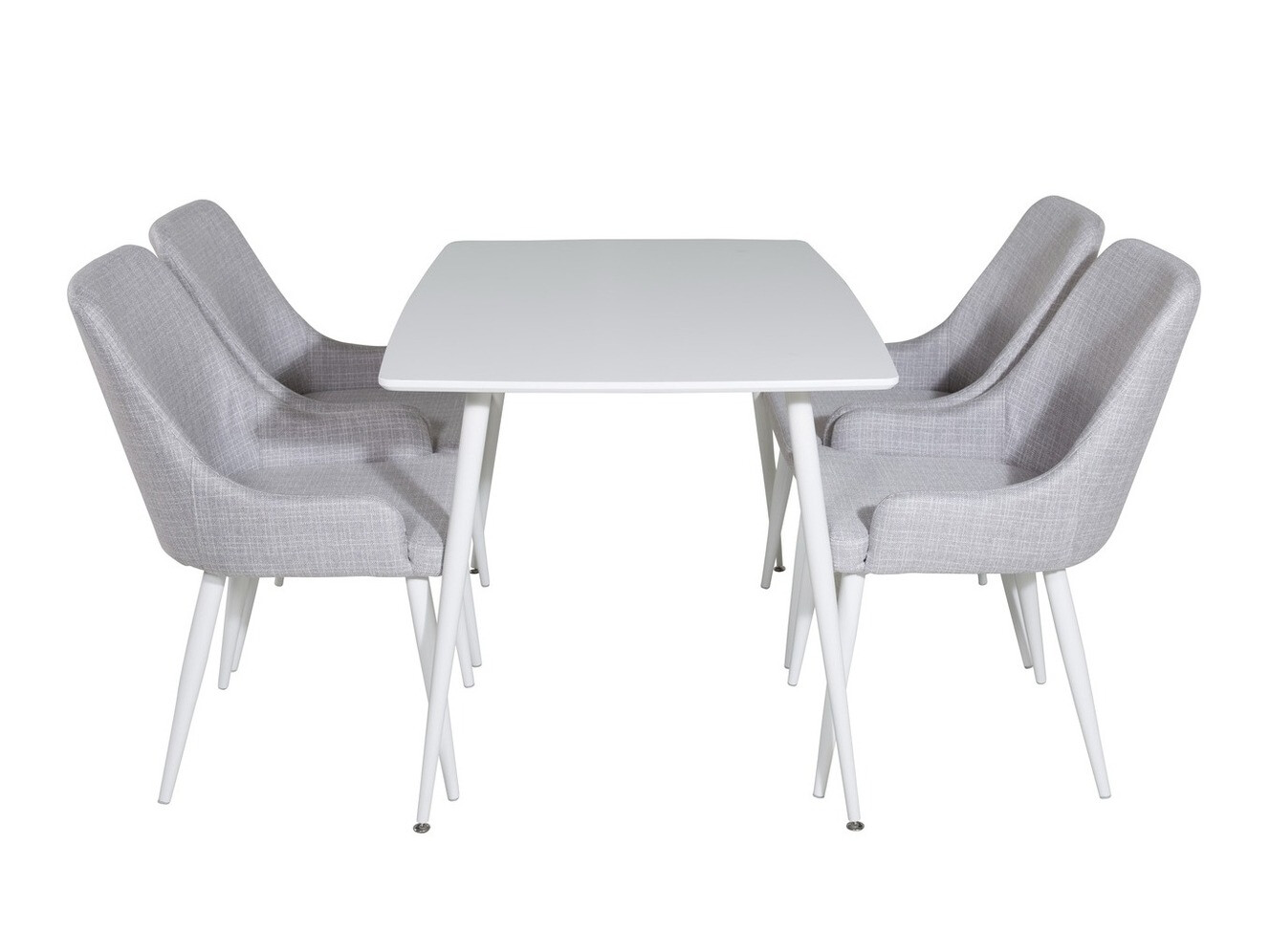 Ēdamistabas komplekts Dallas 1895 (Balts + Gaiši pelēks)