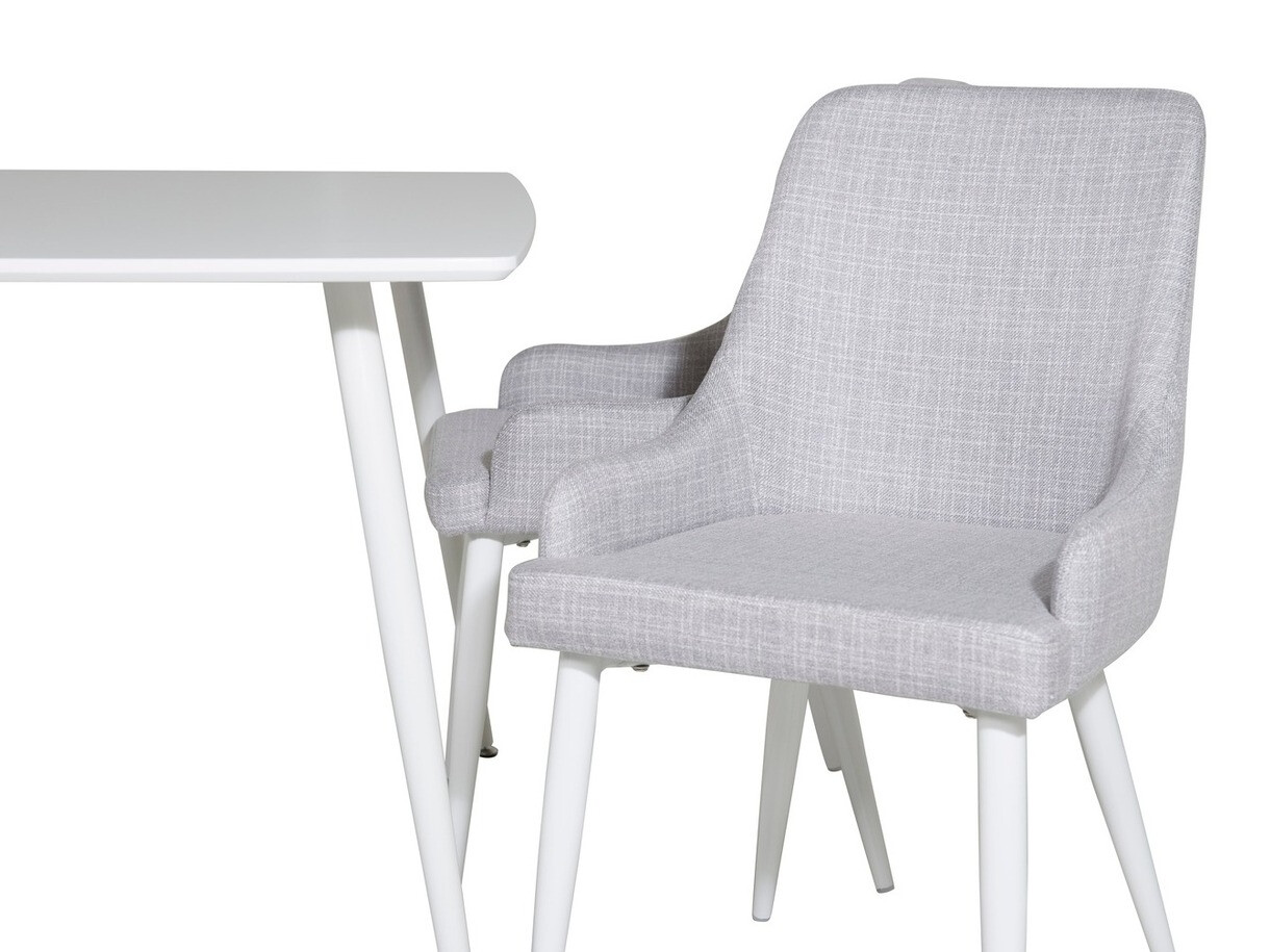 Ēdamistabas komplekts Dallas 1895 (Balts + Gaiši pelēks)