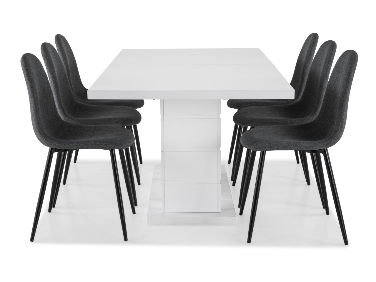 Ēdamistabas komplekts Scandinavian Choice 624 (Pelēks + Melns)